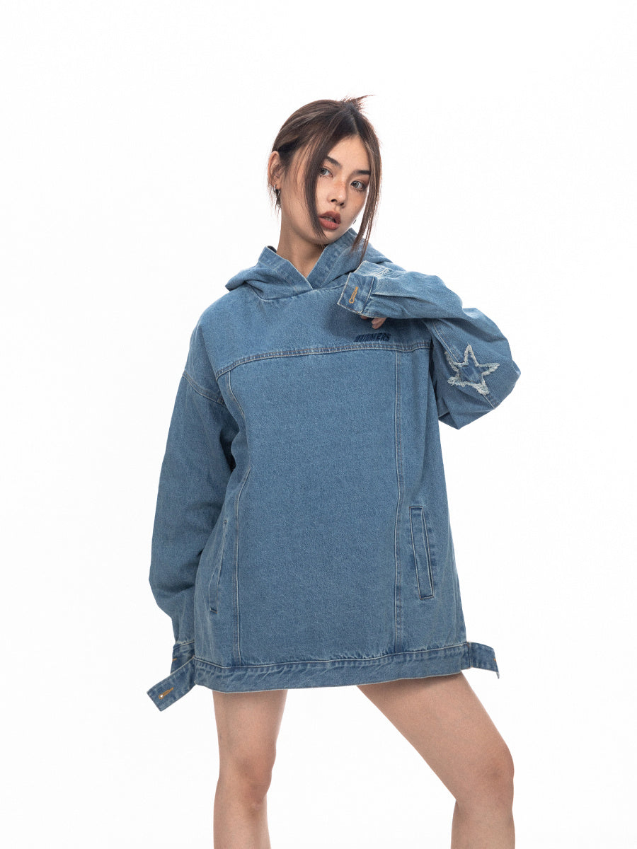 IndiFade Hooded Denim Pullover