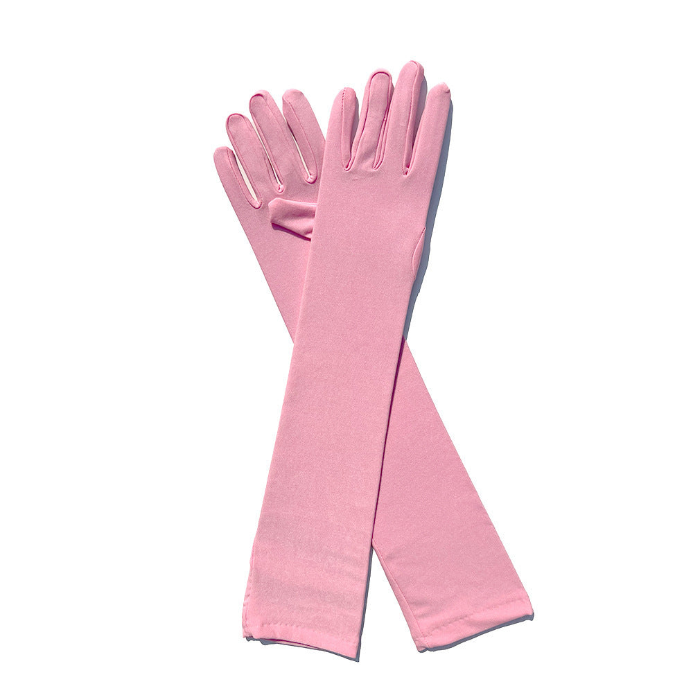 Ladies Fashion Milk Silk Stretch Gloves