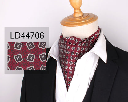 Men's Scarf Silk Floral Collar Mouth Napkin