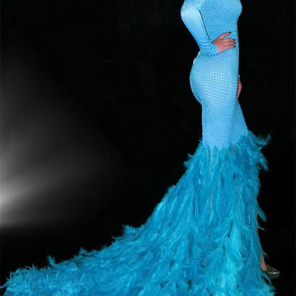Aquila Feather Cascade Dress