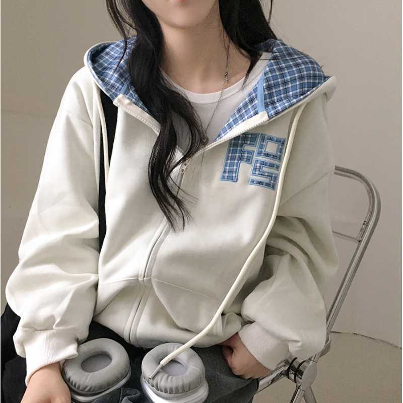 RetroStitch Plaid Zip Sweater