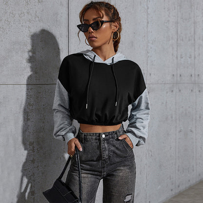 VibeSplit Cropped Hooded Sweater