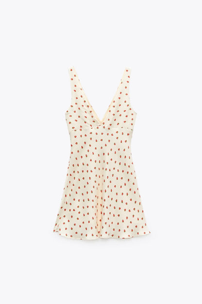 Silk Satin Texture Print Dress