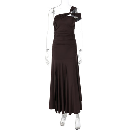 Solstice Elegance Cold-Shoulder Dress