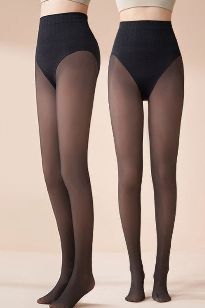 Black Silk Skin Penetrating Integrated Pants With Plush Insulation Pants