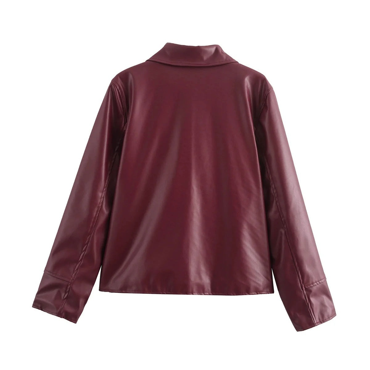 VeraLuxe™ Leather Lapel Coat