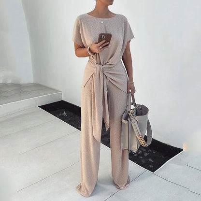 Lunettra Knit-Tie Trousers