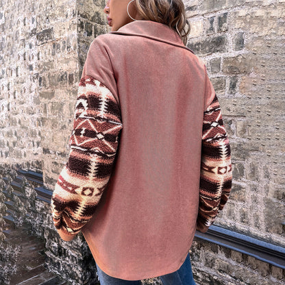Women's Fashion Drop-shoulder Sleeve Plush Coat