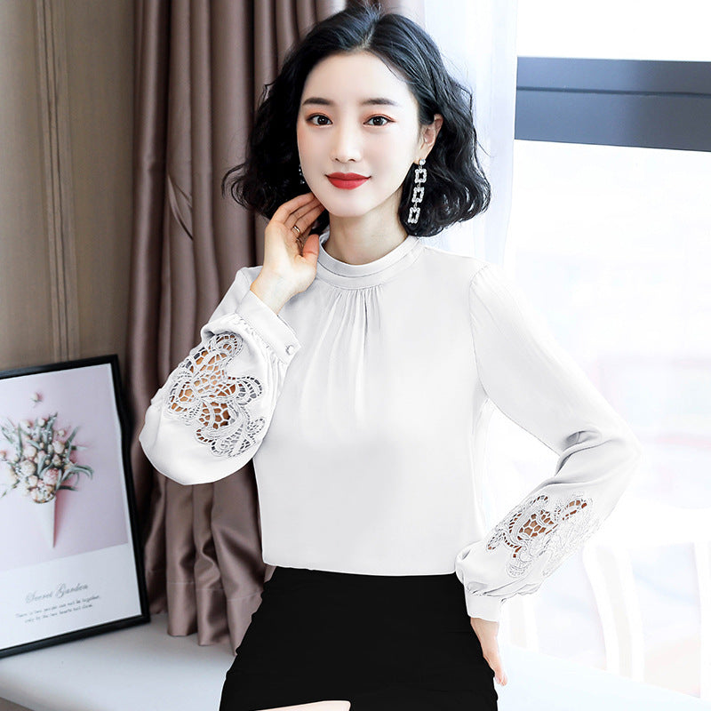 Fashionable Western-style Slim Fit And Thin  Silk Embroidered Top