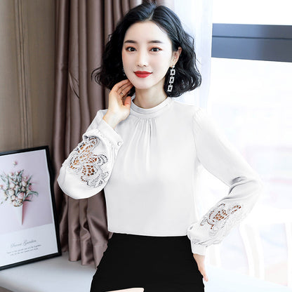Fashionable Western-style Slim Fit And Thin  Silk Embroidered Top