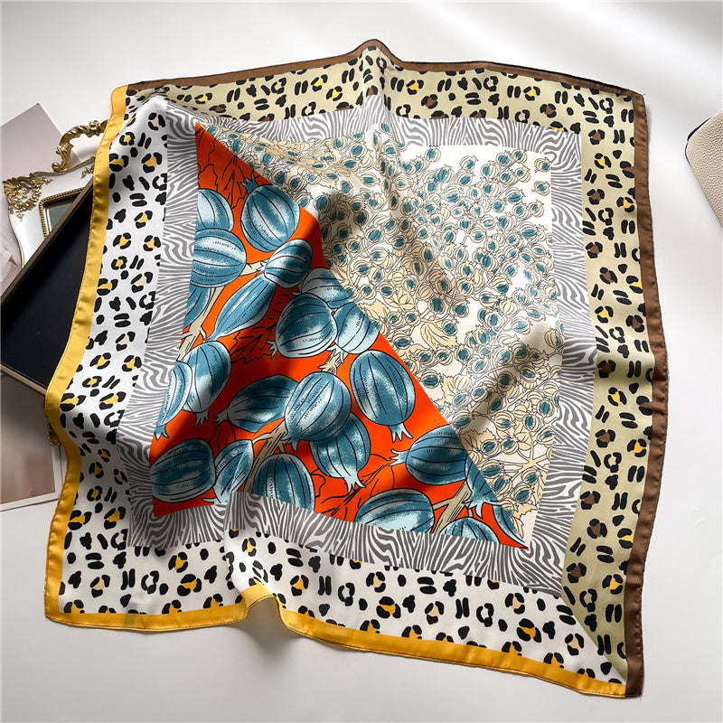 Silk Square Scarf Women's Neck Warmer Women's Hair Band