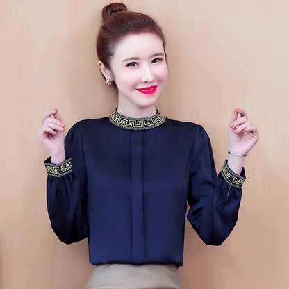 Silk Long-sleeved Blouse Autumn Silkworm Oversized Base