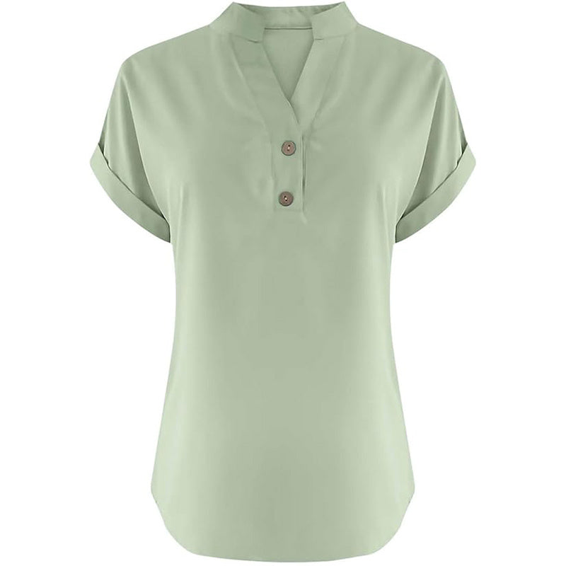 Serenelle V-Button Blouse