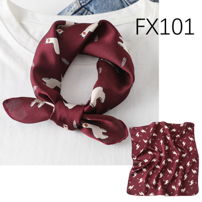 Small Square Scarf Women's Silk Scarf Decorative Scarf