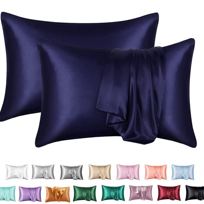Silk-like Solid Color Pillowcase