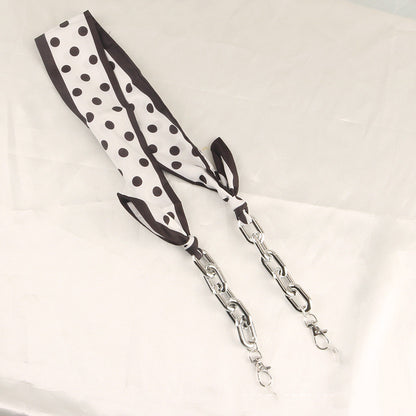 Printed Silk Scarf Eye Chain Hat Windproof Pendant