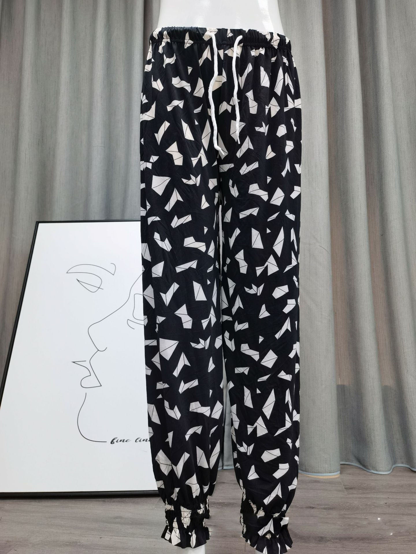 Icy Silk Loose Drawstring High Waist Bloomers