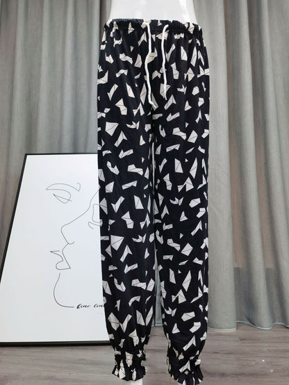 Icy Silk Loose Drawstring High Waist Bloomers