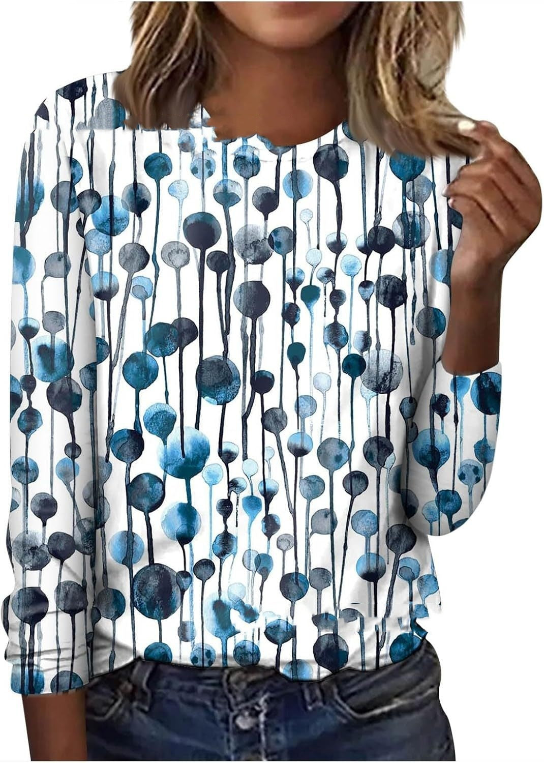 GeoBloom™ Long Sleeve Printed Top