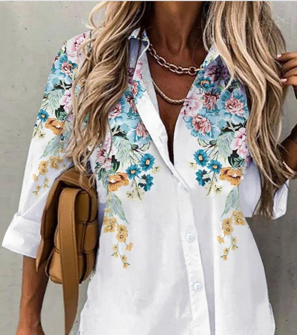 Florévana Print Collar Shirt