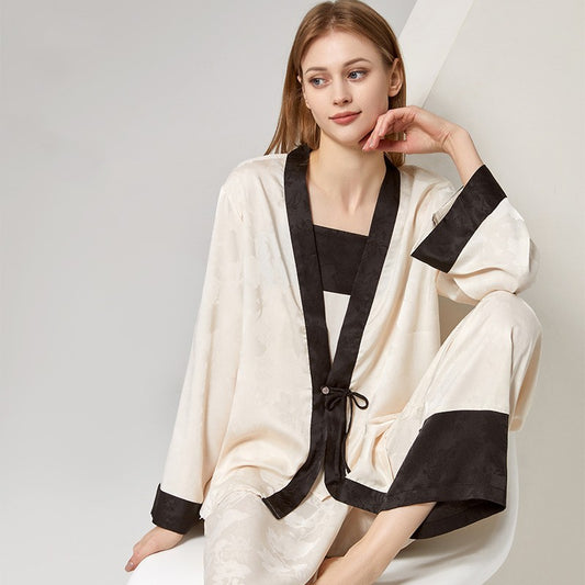 Women's Beige Cool Ice Silk Pajamas