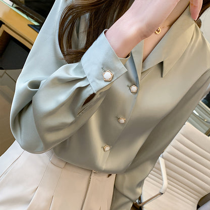 Satin Shirt, Autumn Fashion, Professional Design, Niche Mercerized High-end Shirt