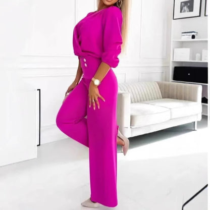 Vérosa Chic V-Neck Suit Set