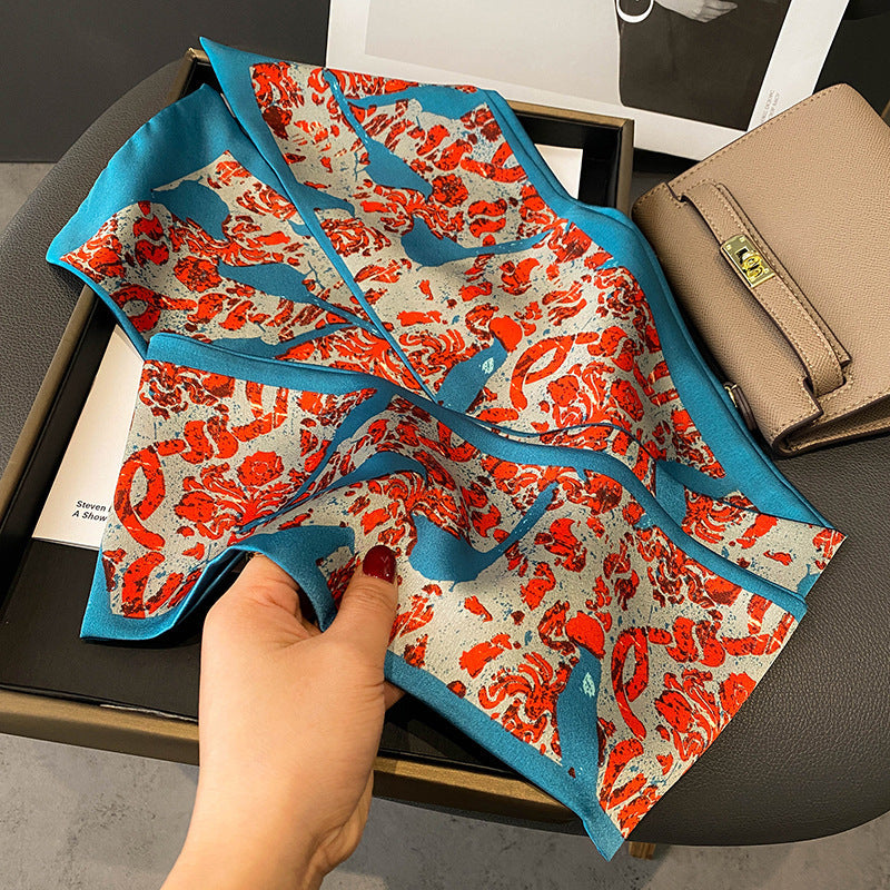 Ink Painting Boxer Small Silk Scarf Fashion Decoration