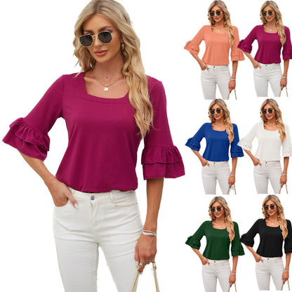 BelleEase Ruffle Square Tee