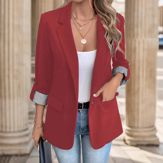 ChicFlex Cropped Slim-Fit Suit Jacket