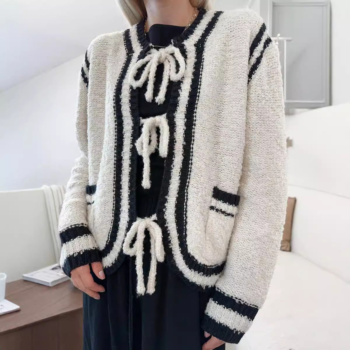 KnitEase Lace-up Pocket Coat