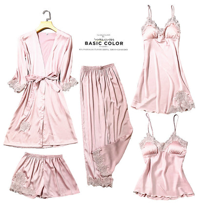 Women's Imitated Silk Pajamas Suit