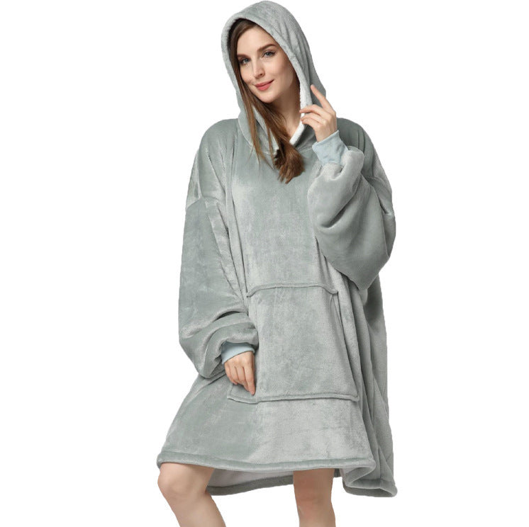 SnugHaven Fleece Nightgown Hoodie