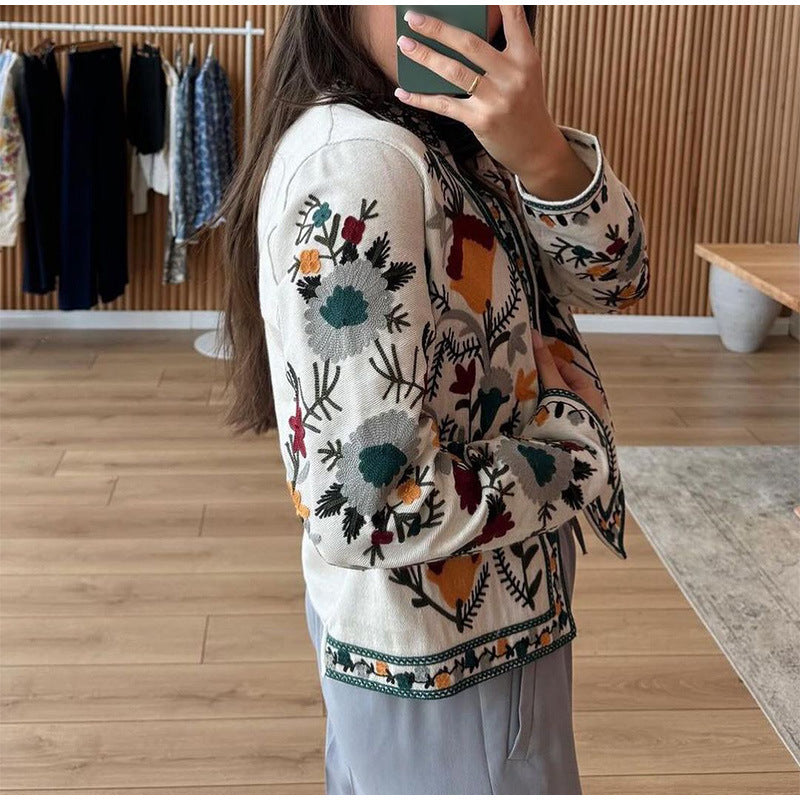 Artistry Round Neck Print Coat