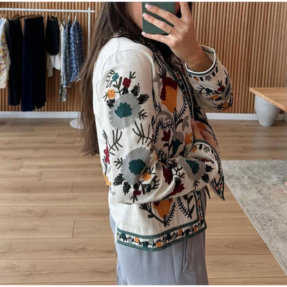 Artistry Round Neck Print Coat