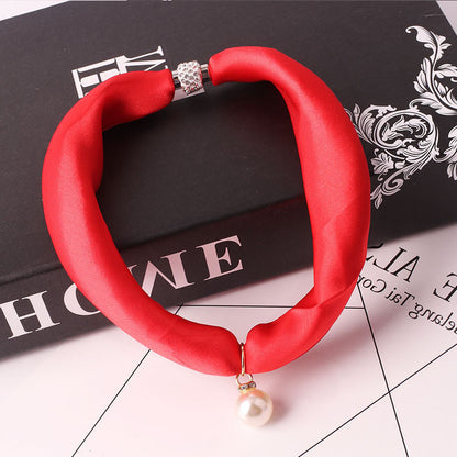 Women's Fashion Print Embellished Silk Scarf