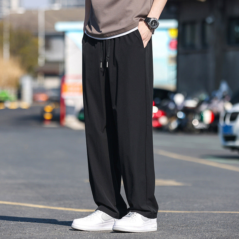 Ice Silk Pants Men's Summer Thin Loose