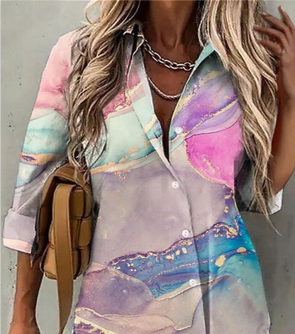 Florévana Print Collar Shirt