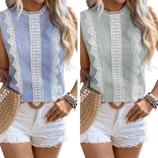 Serena Stripe Lace Vest