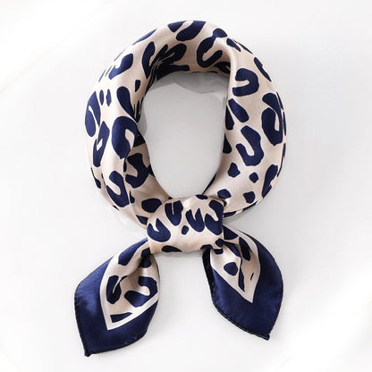 Silk Scarf Women's Spring And Summer New Fashion Professional All-match Printing Satin Silk Small Square Scarf Soft Scarf