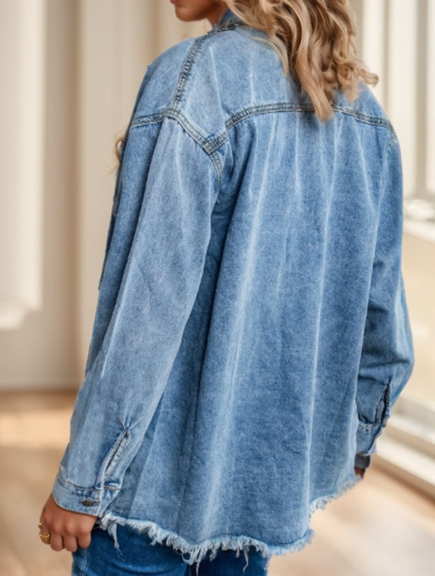 EdgeLoom Raw-Hem Denim Shirt