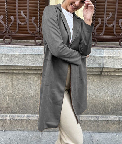Velour Grace Suit Collar Trench
