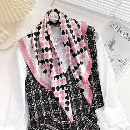 Simple  Wild Fashion Color Matching Color Simulation Silk Square Scarf