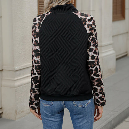 PrintCrest Half-Turtleneck Pullover