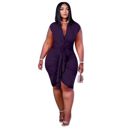 Large Size Women's Fashion Milk Silk Commuter Jumpsuit