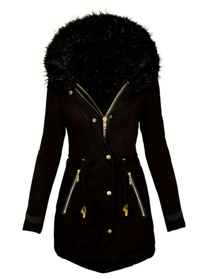LuxeFur Oblique Zip Coat