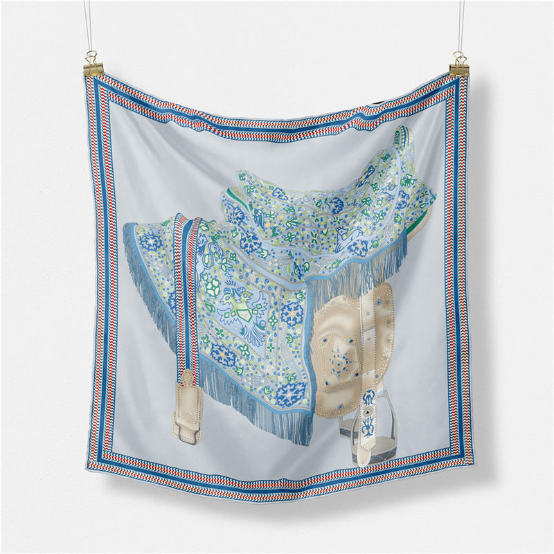 Fashion Simple Print Twill Versatile Temperament Silk Scarf