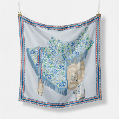 Fashion Simple Print Twill Versatile Temperament Silk Scarf
