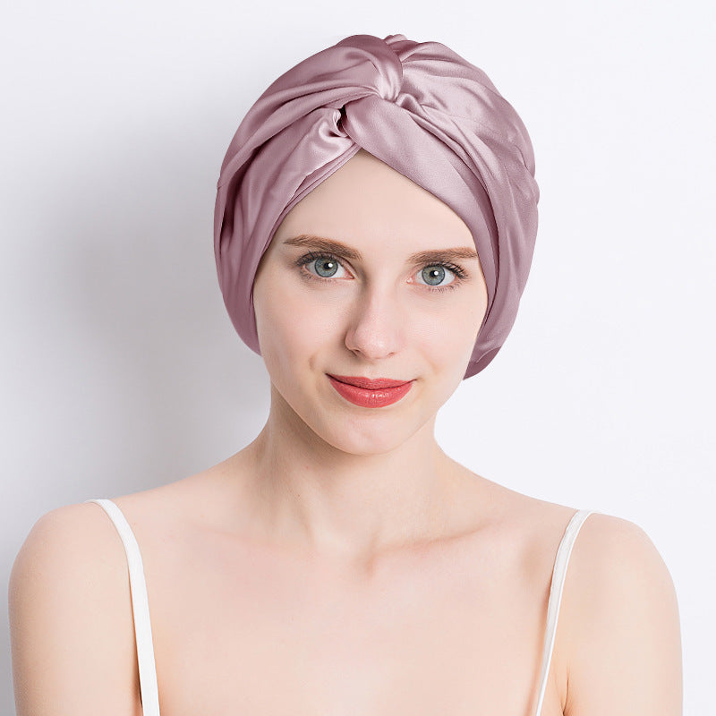 Seamless Silk Double-layer Cross Nightcap