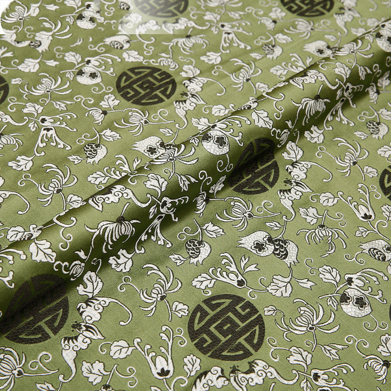 Silk Pomegranate Silk Fabric Mahogany